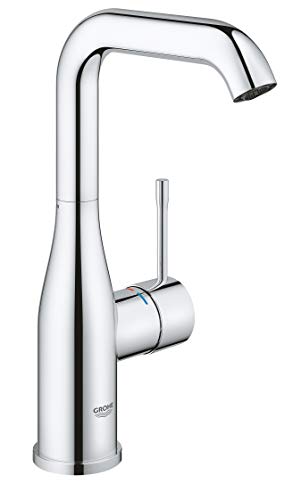 GROHE Robinet lavabo de salle de bains Essence, mitigeur monocommande sans tirette de vidage, vidage clic clac inclus, installation rapide, taille L, chromé, 23799001 (Import Allemagne)