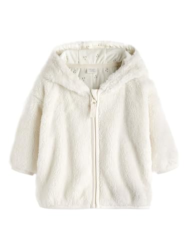 NEXT Baby Mädchen Baby-Fleecejacke mit Kapuze Ecru 68-74