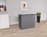 tiefe Ablagefläche, die viel Platz für eine Kasse, Informationsmaterialien, Präsente und andere Utensilien bietet