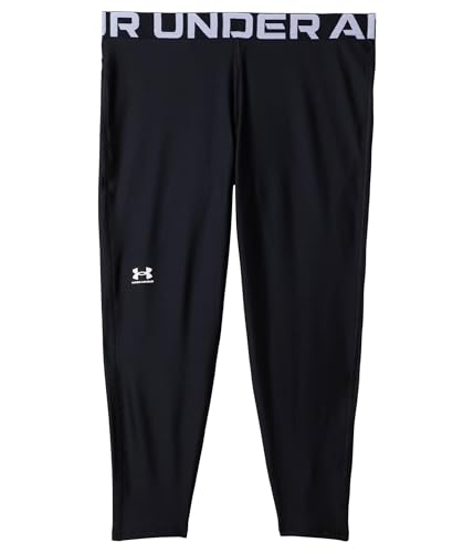 Under Armour Girls Heat Gear Ankle Leggings, (001) Black / / White, Medium