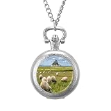 Reloj de bolsillo vintage con cadena de números arábigos a escala de cuarzo para hombres y mujeres