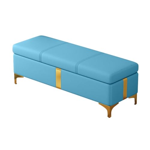 Panca ottomana rettangolare beige in finta pelle per riporre le scarpe, sedile da ingresso, grande poggiapiedi per letto, baule imbottito con cuscini (80 cm)