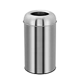 13 Gal/50 L Large Trash Can with Open Top, Outdoor Stainless Steel Garbage Can with Removable Inner Bucket, Heavy Duty Commercial Big Garbage Bin Industrial Waste Container for Kitchen, Home, Office