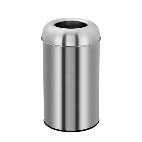 Caneca de basura grande 50 L acero inoxidable abierta