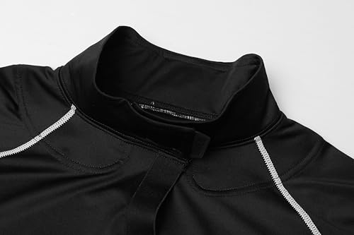 Hockey Shirt with Neck Guard for Adult and Youths,Long Sleeves Compression Shirt with Integrated Neck Guard4