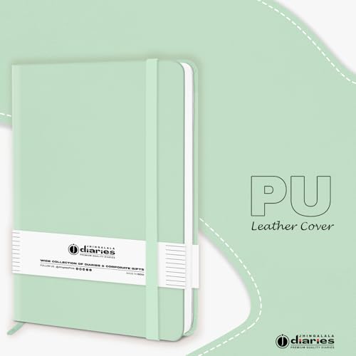 Image of Jhingalala Diaries - Hardbound Leather Cover Pocket Size Corporate Executive Diary Notebook I Pocket Diary For Men and Women I A6 Size I 80gsm Paper I 192 Ruled Pages (Ocean Green)