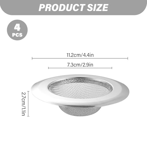 4 piezas coladores para fregadero de cocina 4.5 pulgadas acero inoxidable miniatura 4