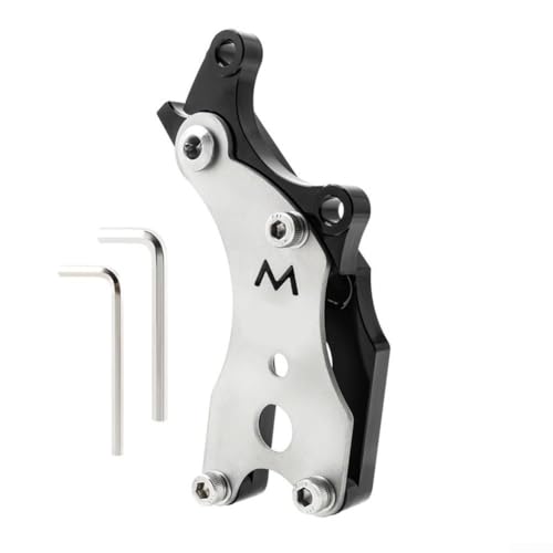 Road Bike Disc Brake Adapter, Road Bike V Brake To Disc Brake Conversion Adapter, Aluminum Alloy, Waterproof 120X51x44MM Size, Black/Red/Gold/Silver(Black)