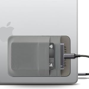 Afterplug 2-Fächer Haftende Festplattenhalterung für Laptop, Aufklebbare Tasche für Externe Portable SSD, HDD, schlanke Maus und Kabel (Klein - passt für SSD)
