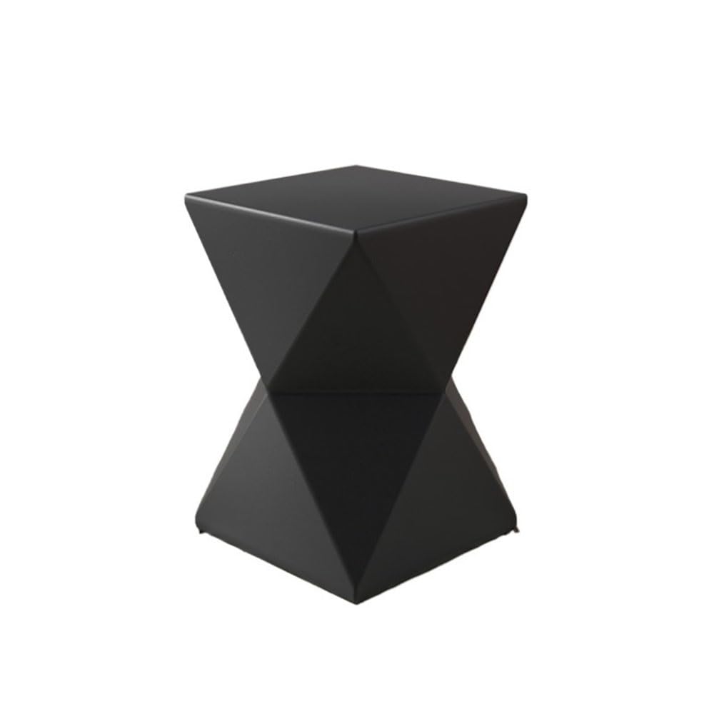 ZTHYSHOZ Coffee Table Square Sofa Side Table Geometric Shape Minimalist Storage Rack Balcony Garden Coffee Shop(Black)