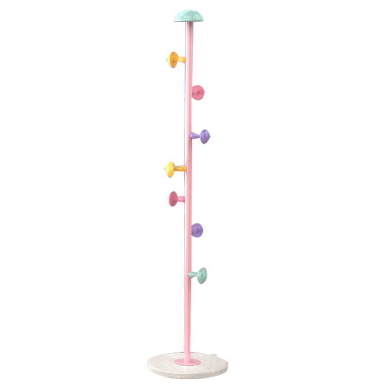 KIMISS Perchero de Madera para Niños con Base Redonda Resistente, Perchero de Pie, de Metal con 7 Ganchos, Artículos para el Hogar Extraíbles, de Pie para Dormitorio (Hada Rosa 167cm)