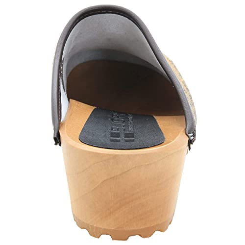 Image of Bjork Maja Wood Open Back Leather Clogs