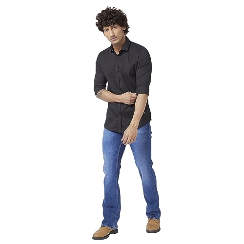 Image of Spykar Men's Regular Fit N /A Full Sleeve Solid Casual Shirts