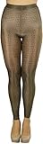 ToBeInStyle Women’s Nylon Footless Tights Hosiery W/Animal Leopard Reptile Snake Skin Print- One Size - Phython Shimmery Gold