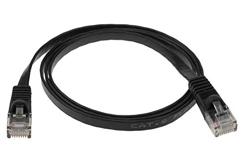 Cable de red Cat 6 UTP plano 1.5 ft negro