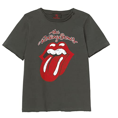 Amplified Rolling Stones Vintage Languette Enfants T-Shirt – Charbon, 1-2 - Les Beatles, Paul McCartney, John Lennon, RIngo Starr, George Harrison Amplified Rolling Stones Vintage Languette Enfants T-Shirt - Charbon, 1-2
