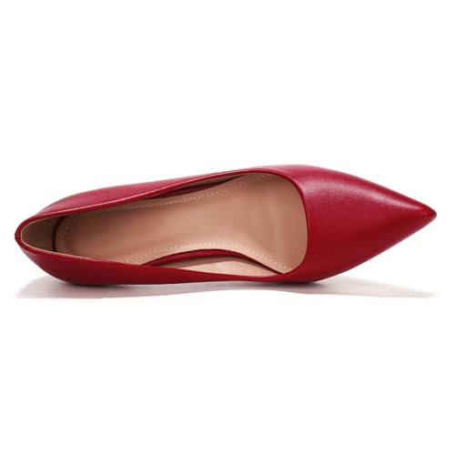 Image of Women's Low Kitten Heel Pumps Classic Fashion Dress Pumps Simple Heeled Shoes for Office Work
