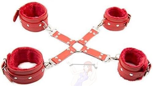 Bracelet de cheville fitness en cuir rouge conçu en matériaux robustes