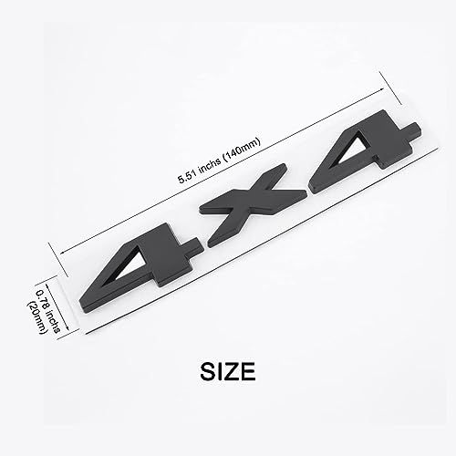 Image of Automaze 3D Metal 4X4 Letter Car Logo Sticker Badge, 0.78 x 3.93 x 3.93 Inches, Black