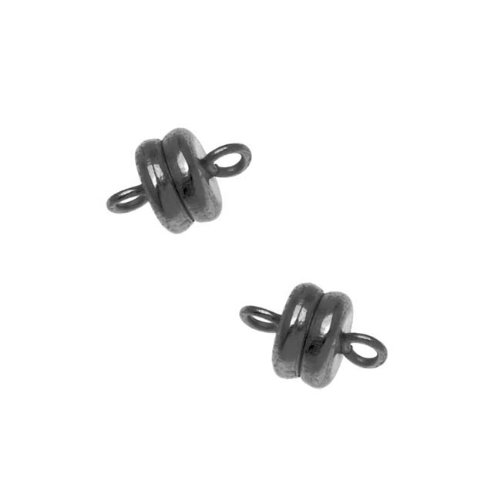 Beadaholique Magnetic Clasp, 6x4.5mm, 4 Clasp Sets, Gun Metal Plated