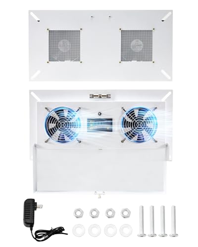 Krysolad 220 CFM Dual Fan Crawl Space Ventilator with Thermostat, Smart Basement Moisture Fan Air Out with Metal Lockable Panel, Suitable for Crawl Spaces/Basement/Garage/Attic/Grow Tents