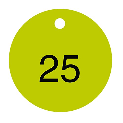 Etiquette ronde numérotée jaune et noire Accu-Ply pour inventaire de 1 à 25