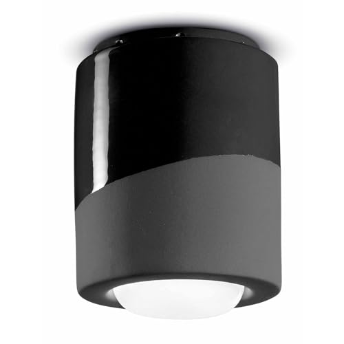 Plafonnier 1 lumière Decò Pi C986 noir charbon orienté pour éclairage ciblé salon