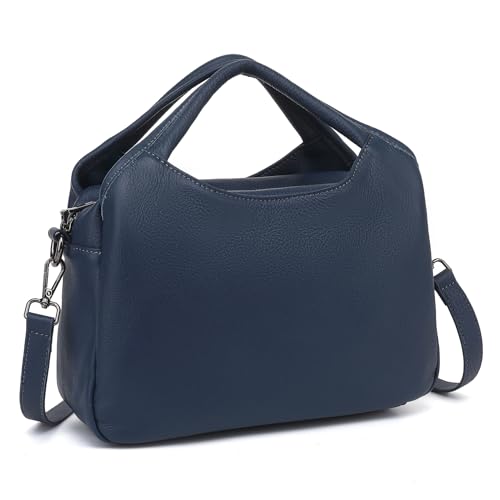 KOGTLA Leather Women's Tote & Crossbody Bag Blue