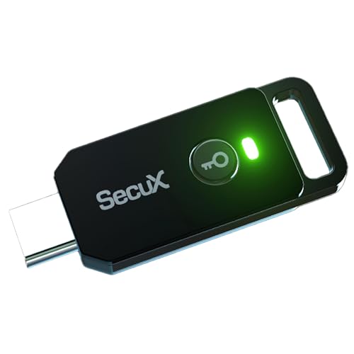 SecuX PUFido USB-C Security Key with PUF Technology, FIDO2/U2F Certified, Hardware-Rooted Unclonable Security for Passwordless Login and 2FA Authentication