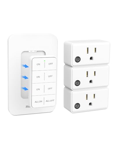 MaxKnoc Remote Control Outlet, Wireless Wall Mounted Light Switch Kit,