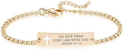 Bible Verse Bracelet-Stainless Steel Scripture Quotes Inspirational Bracelet Faith Christian Bracele...