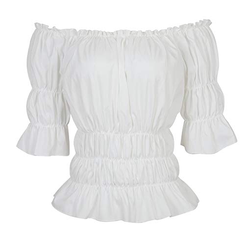 Off the Shoulder Tops for Women Renaissance Pirate Shirt White S - image 1