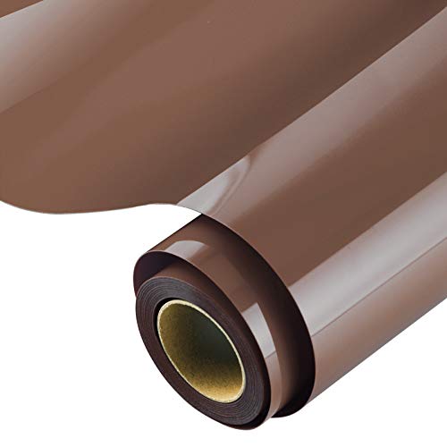 KISSWILL Brown HTV Heat Transfer Vinyl, 12' X 6 Feet PU Brown Vinyl...