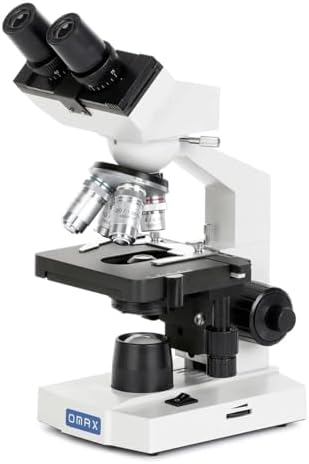 40X-2000X Lab LED Binocular Compound Microscope with Double Layer Mechanical Stage and Coaxial Coarse/Fine Focusing Knob