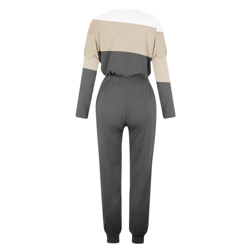 Womens Fall 2 Piece Lounge Outfit Long Sleeve Tops High Waisted Jogger Pants Set Travel Clothes Tracksuit 20253