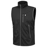 [Little Donkey Andy] メンズ ソフトシェルベスト、トラベルハイキングランニングゴルフ用防風ノースリーブジャケット