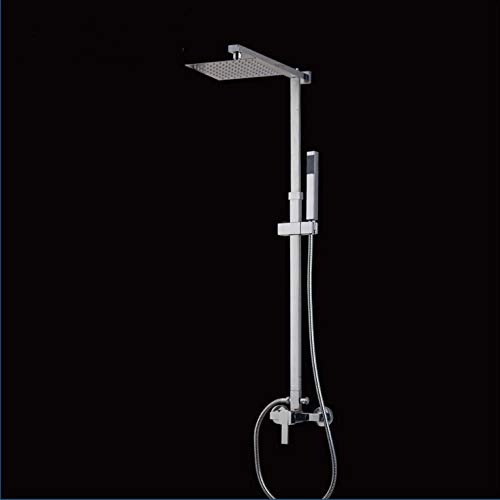 Colonne de douche 8 pouces chromée avec mitigeur et douchette réglable LWX