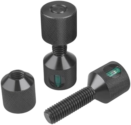 CNRAQR 1-1/8" Two Hole Pins Built-in Level 6061 Aluminum 2 Hole Flange Alignment Pin with Anodized Oxide Black Finish 4Pcs