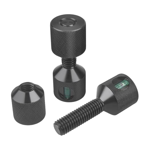 CNRAQR 1-1/8" Two Hole Pins Built-in Level 6061 Aluminum 2 Hole Flange Alignment Pin with Anodized Oxide Black Finish 4Pcs