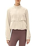 Locachy Women's Lightweight Zip Up Athletic Jacket Stand Collar Windproof Sun Protection Workout Outdoor...