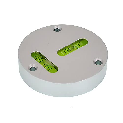 Metal Round Horizontal Bubble T-Type Two-Way Level Instrument Metal Level Diameter 60Mm Accuracy 5 ′ / 2Mm (Silvery) #TOP15