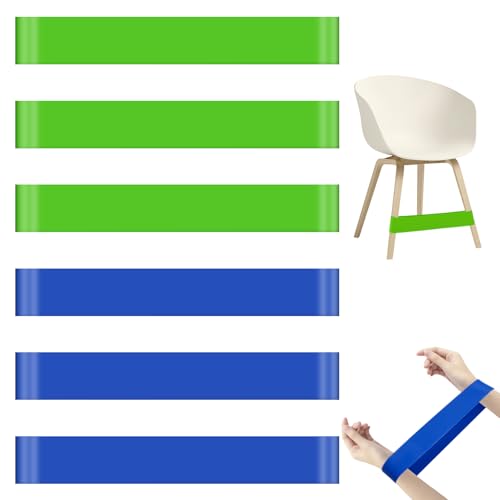 Quvxzy - Lot de 6 Bandes Élastiques, TDAH Enfant Outils - Élastique Chaise TDAH - Chaise Enfant - Fidget TDAH, Élastique Latex Musculation Bandes, Fitness - Yoga, Siège et la Concentration Formation