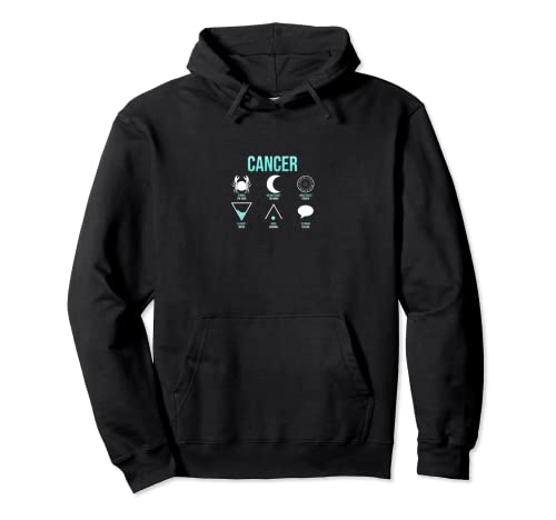 Cancer Facts Astrology Tattoo Elements Horoscope Zodiac Sign Pullover Hoodie