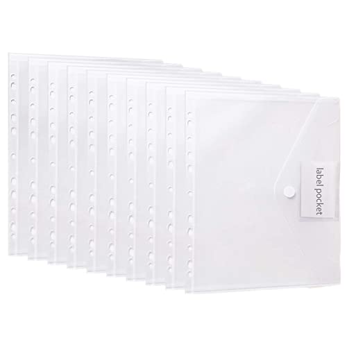 LISOPO 20er-pack Dokumententasche A4 (Etikettentasche Insgesamt zu 1100+ Papiers) Sammelmappen Sichttaschen Dokumenten Mappen mit EURO-Lochung,Etikettentasche，Klappe und Klettverschluss…