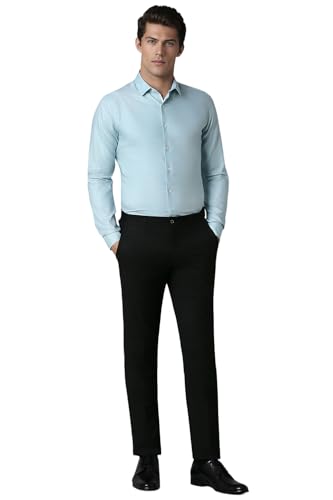 Image of Louis Philippe Men's Cotton Slim Fit Textured All Day Comfort Formal Shirt