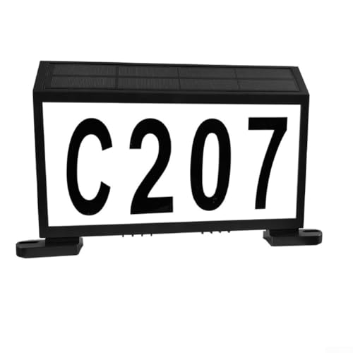Tidevib Placca per numero civico a LED ad energia solare, in acrilico, con 4 set di numeri, impermeabile, illuminazione esterna