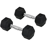 HOMCOM Juego de Mancuernas Hexagonales, 2 x 5 kg, de Hierro