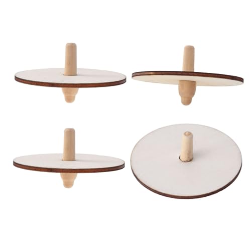 DECHOUS 4pcs DIY Wooden Spinning Top Toys for Boys and Girls Unfinished Boys and Girls Toy Stacking Spinning Globe for Children Random Style