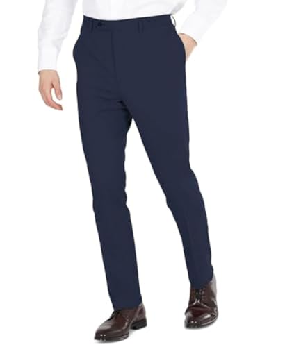 La mejor selección de Pantalones de traje para Hombre comprados en linea. 42 DKNY DIROPD4W0022, Pantalones de vestir para Hombre, Azul marino sólido, 32W x 32L