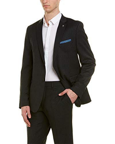 Original Penguin Men's Two Piece Suit, Charcoal Solid, 40 Regular